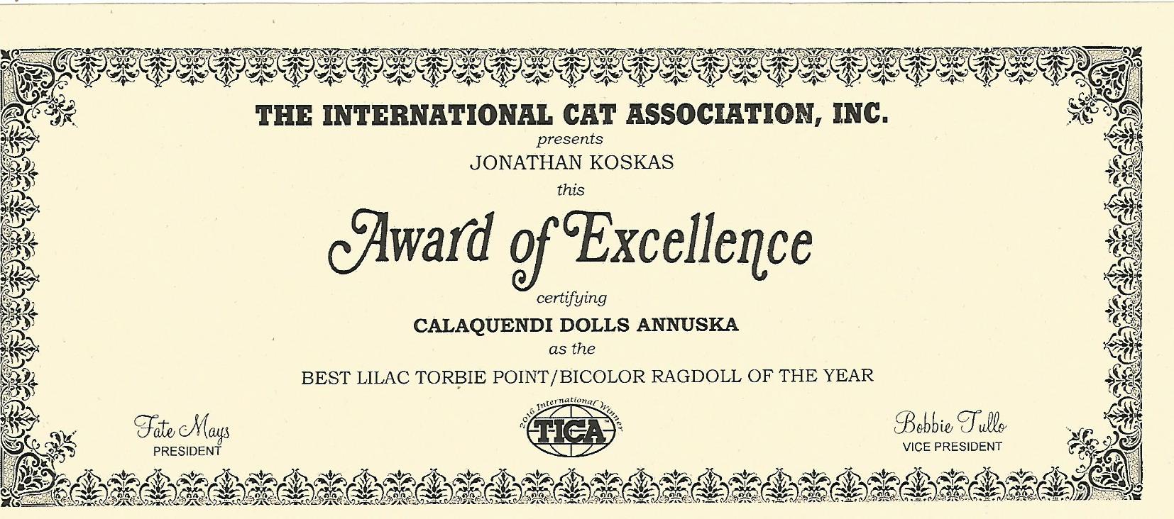 Annuska award 2016
